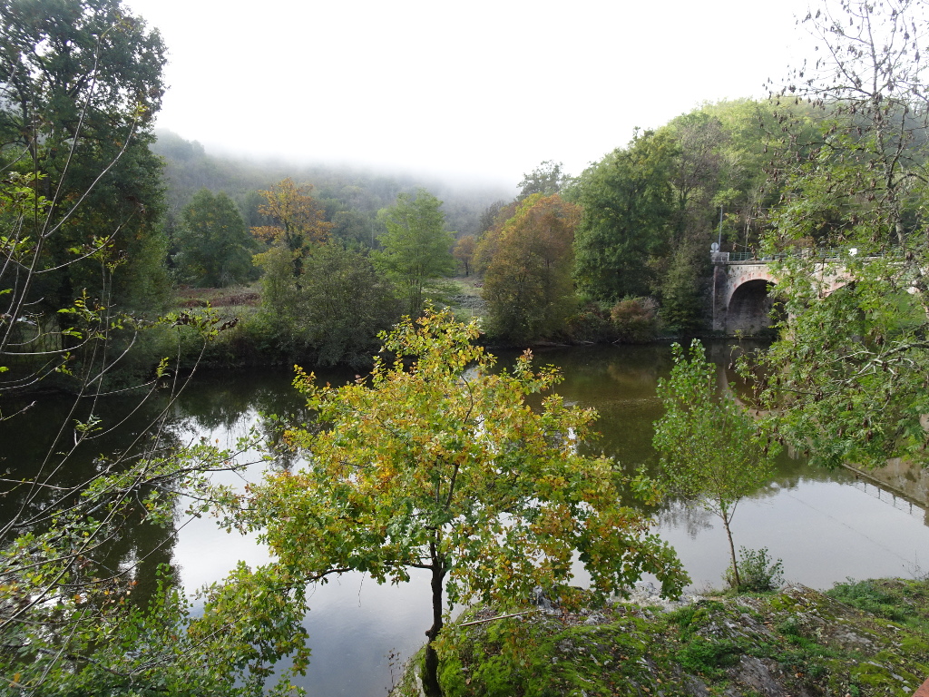 View on the river and the stone bridge in front of the gite